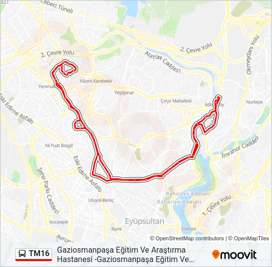 TM16 Bus Line Map