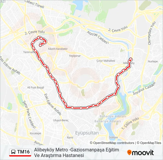 TM16 Bus Line Map