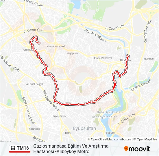 TM16 Bus Line Map