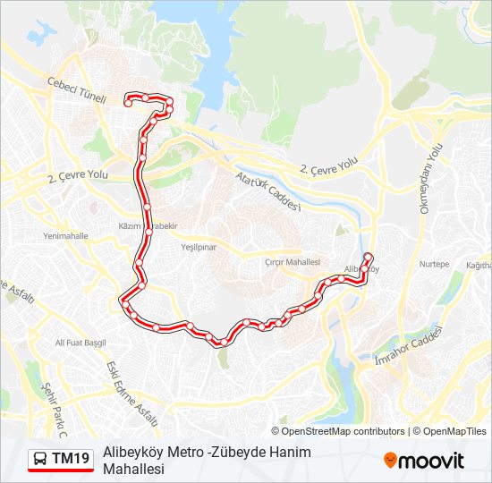 TM19 bus Line Map