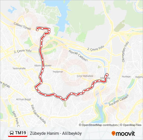 TM19 Bus Line Map