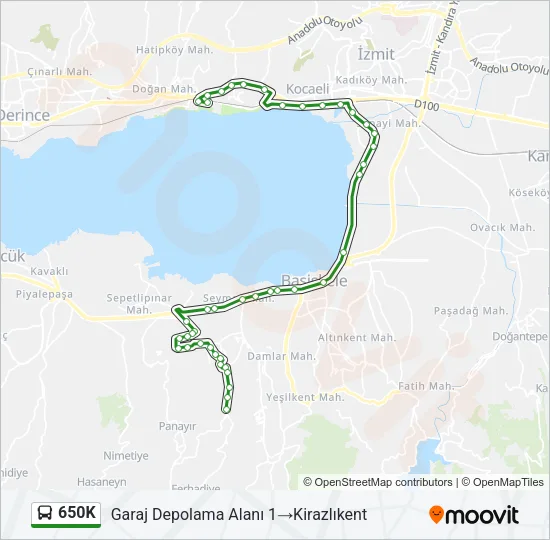 650K Bus Line Map