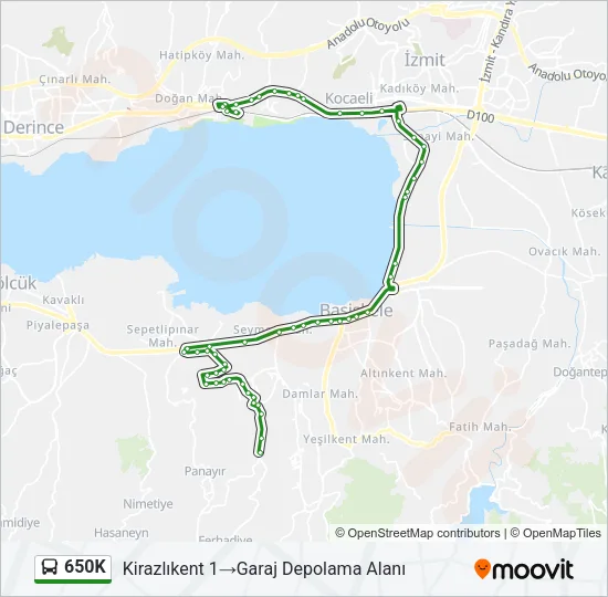 650K Bus Line Map