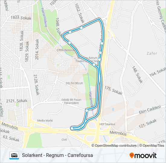 SOLARKENT - REGNUM - CARREFOURSA Dolmus & Minibus Line Map