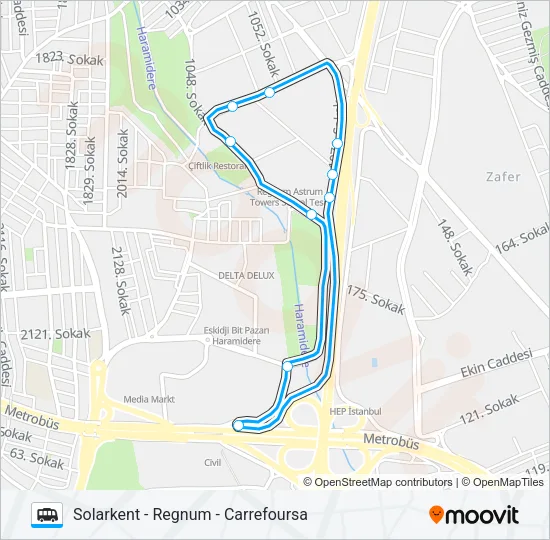 SOLARKENT - REGNUM - CARREFOURSA Dolmus & Minibus Line Map