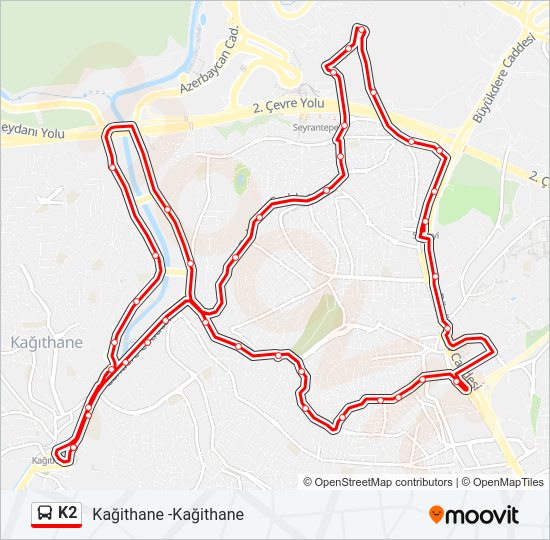 K2 bus Line Map