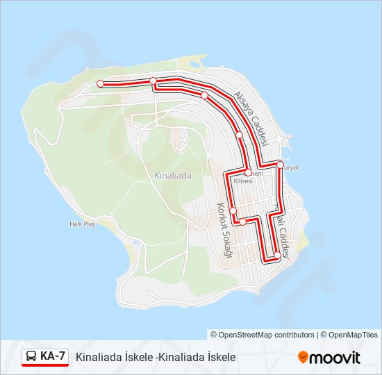 KA-7 otobüs Hattı Haritası