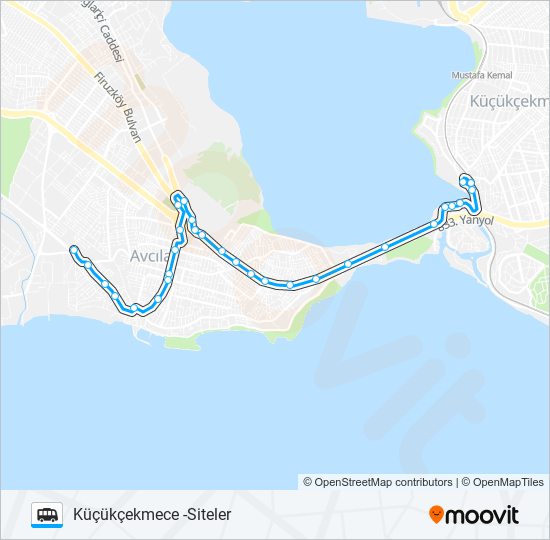 KÜÇÜKÇEKMECE-AVCILAR-AMBARLI-İNSA SITESI minibüs / dolmuş Hattı Haritası
