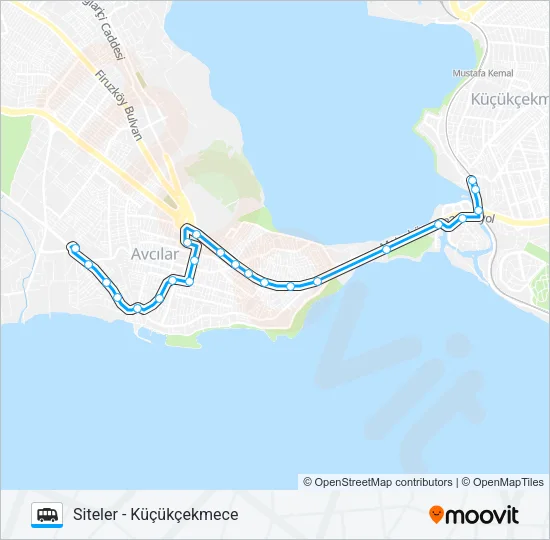 KÜÇÜKÇEKMECE-AVCILAR-AMBARLI-İNSA SITESI Dolmus & Minibus Line Map