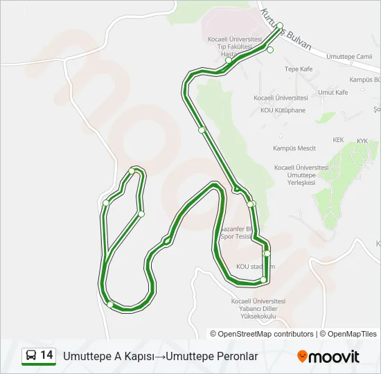 14 Bus Line Map