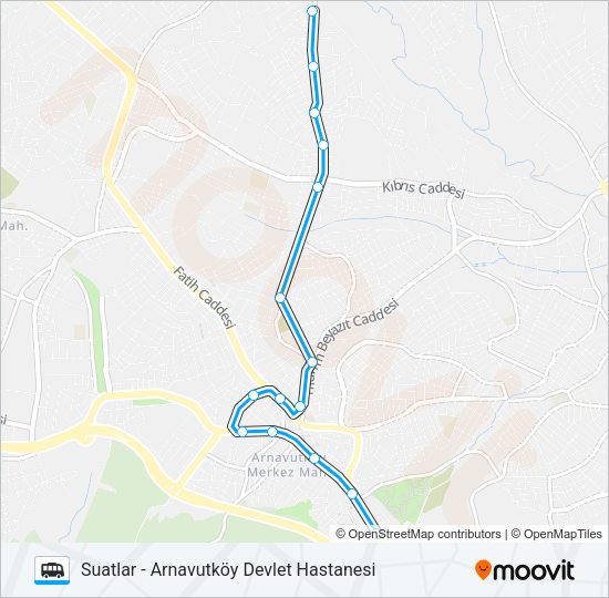 SUATLAR - ARNAVUTKÖY DEVLET HASTANESI minibüs / dolmuş Hattı Haritası