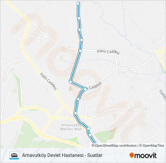 SUATLAR - ARNAVUTKÖY DEVLET HASTANESI minibüs / dolmuş Hattı Haritası
