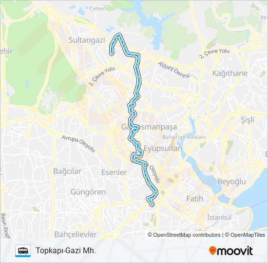 GAZI MAH.-TOPKAPI Dolmus & Minibus Line Map