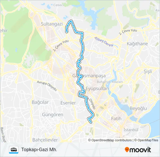 GAZI MAH.-TOPKAPI Dolmus & Minibus Line Map
