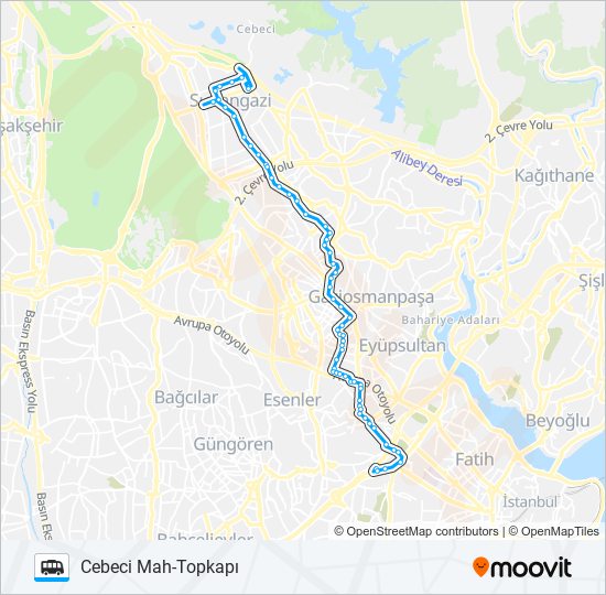 CEBECI MAH-TOPKAPI dolmus & minibus Line Map