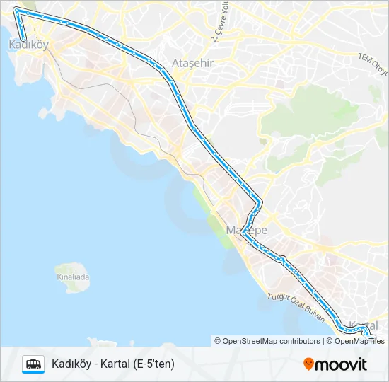 KADIKÖY - KARTAL (E-5'TEN) Dolmus & Minibus Line Map