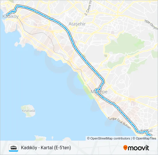KADIKÖY - KARTAL (E-5'TEN) Dolmus & Minibus Line Map
