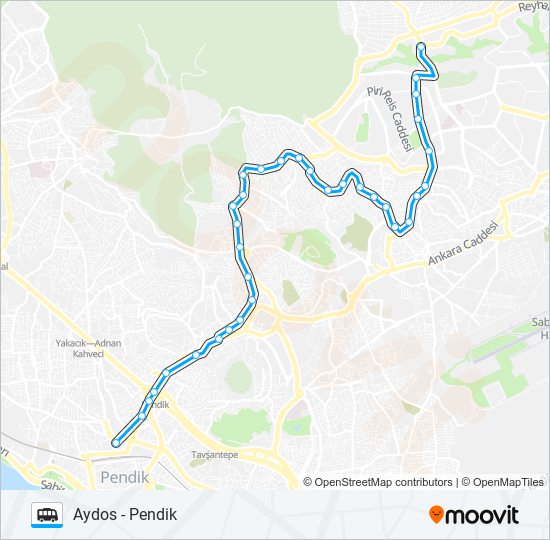 PENDIK-AYDOS-HILAL KONUTLARI dolmus & minibus Line Map