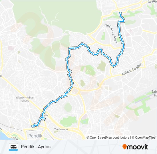 PENDIK-AYDOS-HILAL KONUTLARI minibüs / dolmuş Hattı Haritası