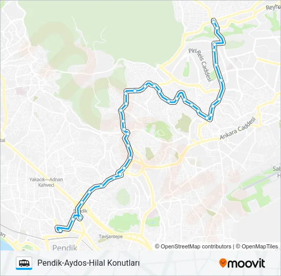 PENDIK-AYDOS-HILAL KONUTLARI minibüs / dolmuş Hattı Haritası