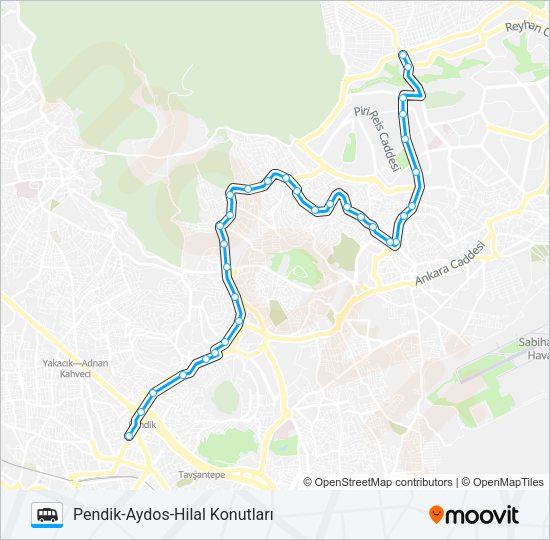 PENDIK-AYDOS-HILAL KONUTLARI Dolmus & Minibus Line Map
