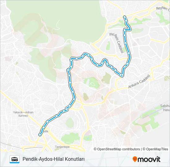 PENDIK-AYDOS-HILAL KONUTLARI Dolmus & Minibus Line Map