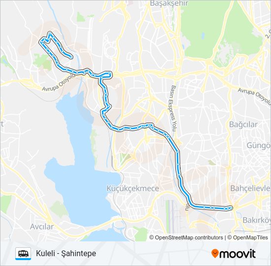 KULELI-KSS-ŞAHINTEPE minibüs / dolmuş Hattı Haritası