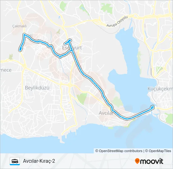AVCILAR KIRAÇ 2 Dolmus & Minibus Line Map