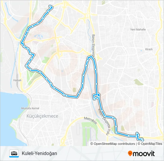 KULELI-YENIDOĞAN Dolmus & Minibus Line Map