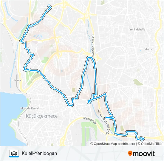 KULELI-YENIDOĞAN Dolmus & Minibus Line Map
