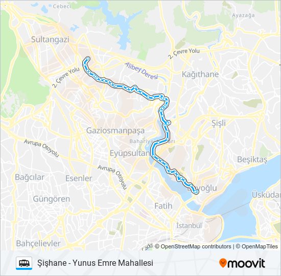 ŞIŞHANE-CENGIZ TOPEL CD-YUNUS EMRE MAHALLESI minibüs / dolmuş Hattı Haritası