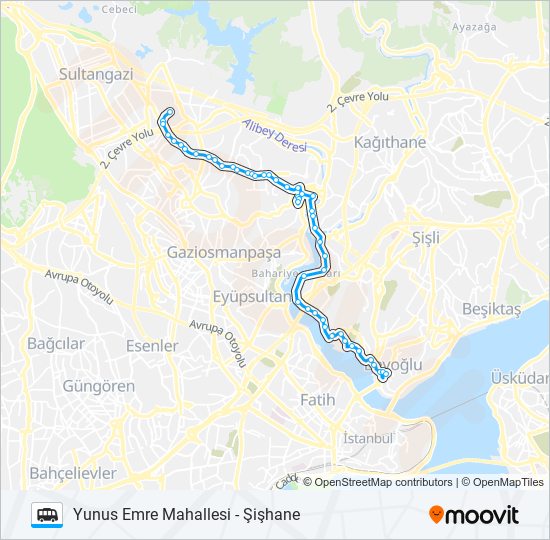ŞIŞHANE-CENGIZ TOPEL CD-YUNUS EMRE MAHALLESI minibüs / dolmuş Hattı Haritası