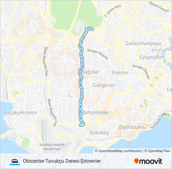 ŞIRINEVLER-TAVUKÇU DERESI-42 EVLER Dolmus & Minibus Line Map