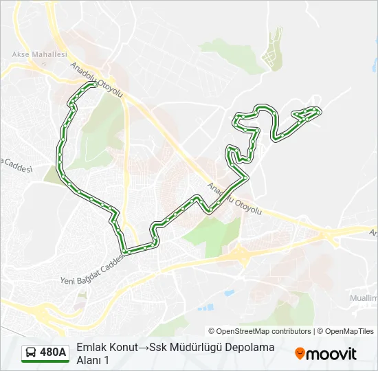 480A Bus Line Map