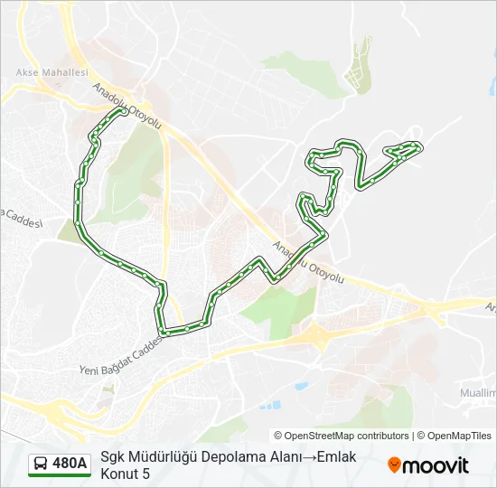 480A Bus Line Map