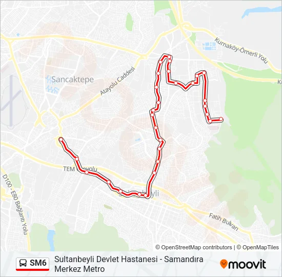 SM6 Bus Line Map