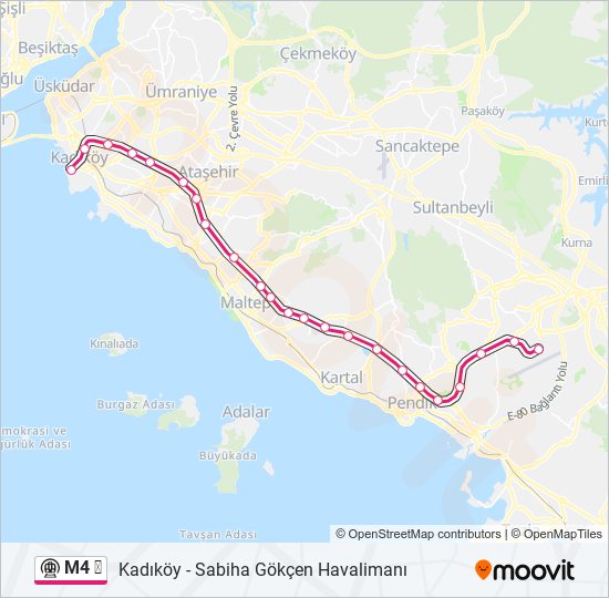 M4 ✈ metro Line Map