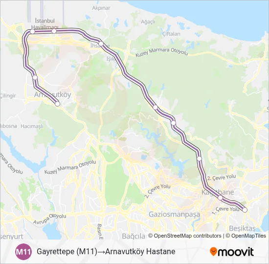 M11✈ Metro Line Map