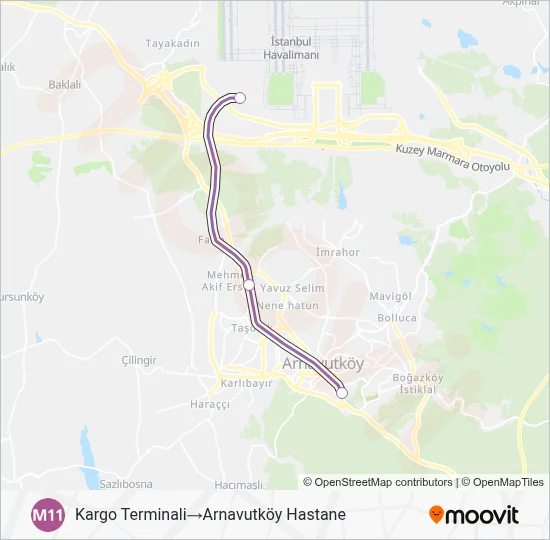 M11✈ Metro Line Map
