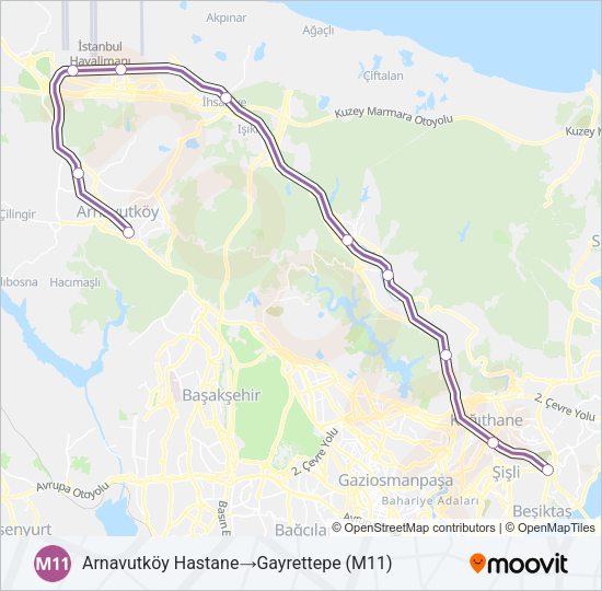 M11✈ metro Hattı Haritası