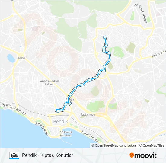 PENDIK - KIPTAŞ KONUTLARI Dolmus & Minibus Line Map