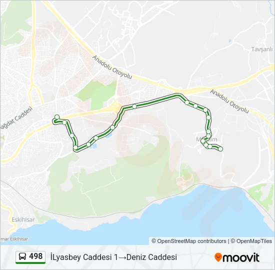 498 Bus Line Map
