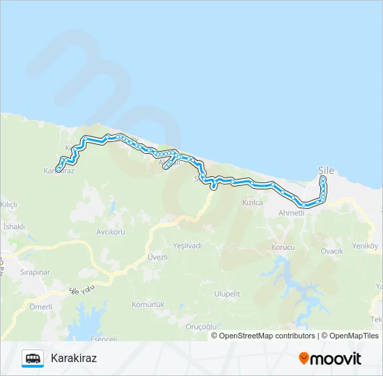 ŞILE-KARAKIRAZ Dolmus & Minibus Line Map