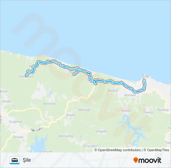 ŞILE-KARAKIRAZ Dolmus & Minibus Line Map