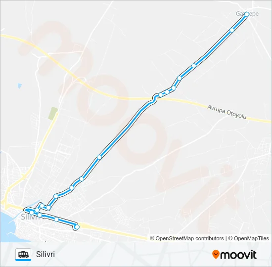 SILIVRI-GAZITEPE MH Dolmus & Minibus Line Map