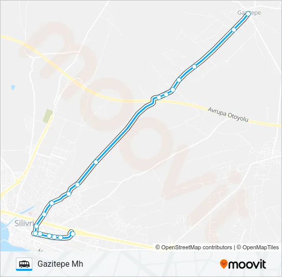 SILIVRI-GAZITEPE MH Dolmus & Minibus Line Map