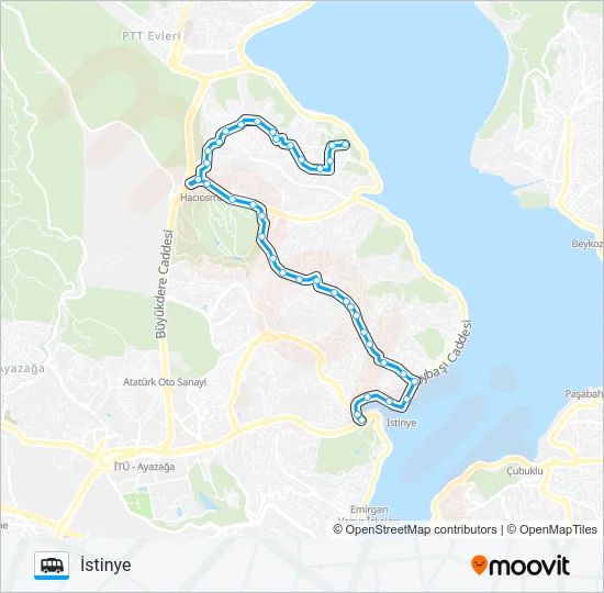 TARABYAÜSTÜ – İSTINYE Dolmus & Minibus Line Map