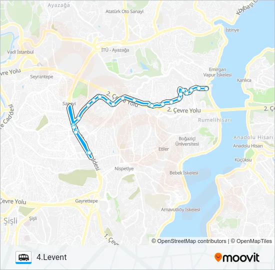 BALTALIMANI – 4.LEVENT Dolmus & Minibus Line Map