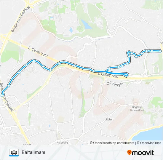 BALTALIMANI – 4.LEVENT Dolmus & Minibus Line Map
