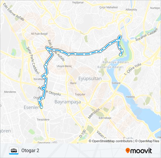 SILAHTARAĞA CAD.-GOP-OTOGAR 2 dolmus & minibus Line Map